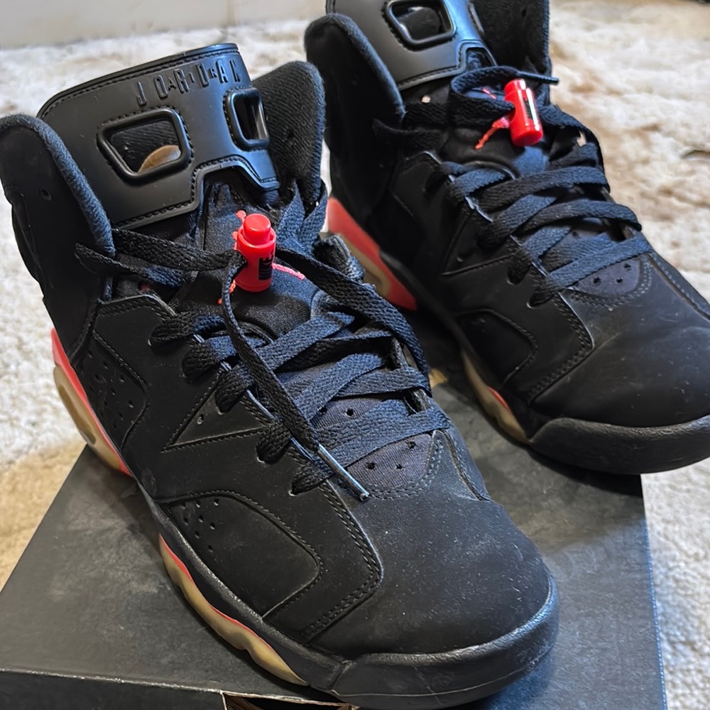 Black and Red Air Jordan Sneakers